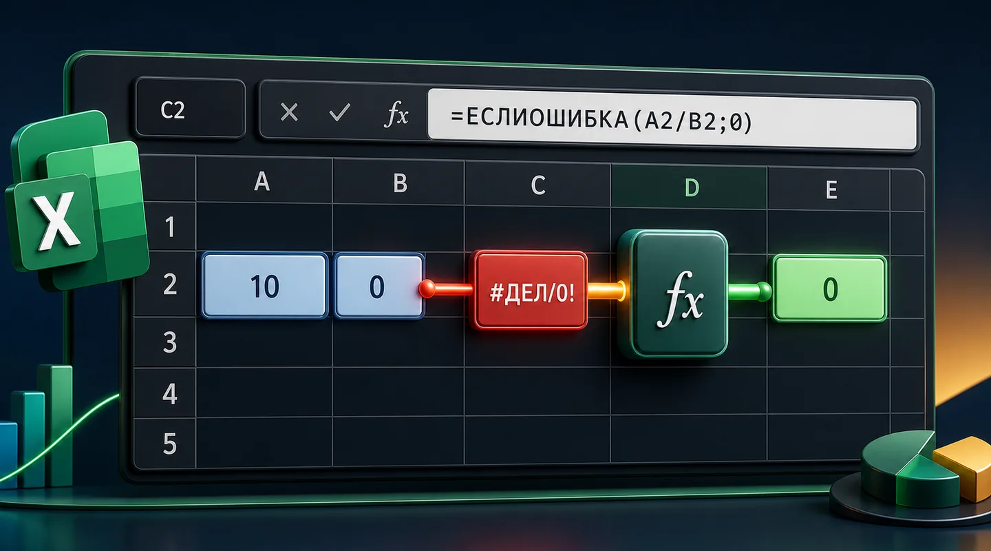 ЕСЛИОШИБКА в Excel: синтаксис, примеры и типичные ошибки