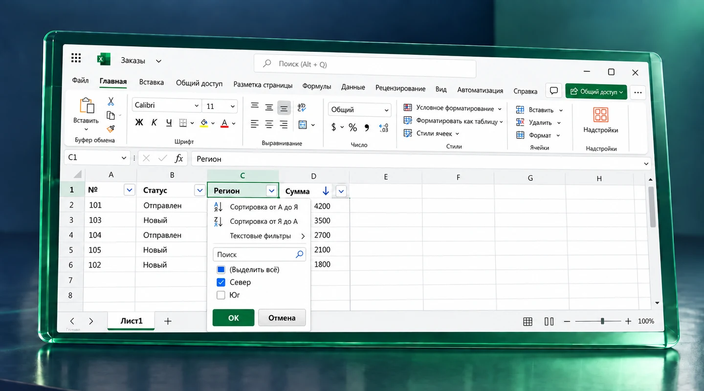 Сортировка и фильтр в Excel: как работать с таблицей без ошибок