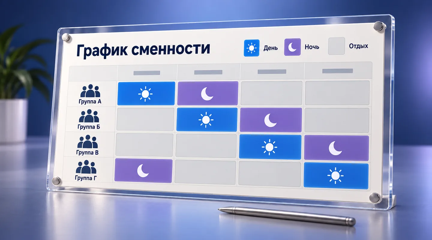 График сменности по ТК РФ: как составить без нарушений — сроки, ночные смены, пример