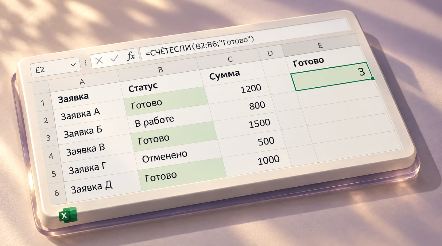 СЧЁТЕСЛИ в Excel: как посчитать ячейки по условию